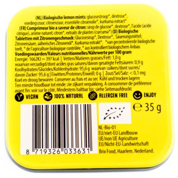 ingredienten max mints lemon vegan